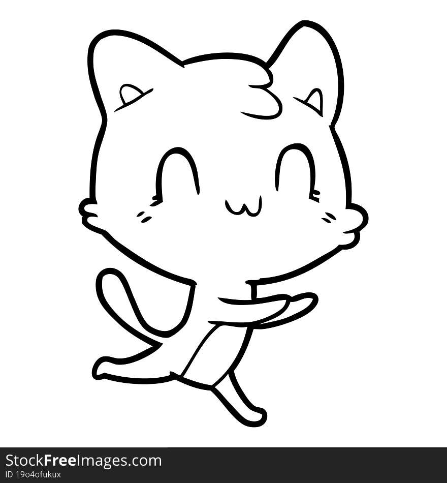 cartoon happy cat. cartoon happy cat