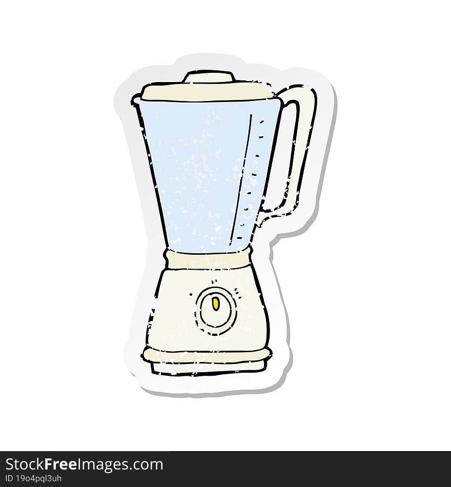 retro distressed sticker of a cartoon kitchen blender