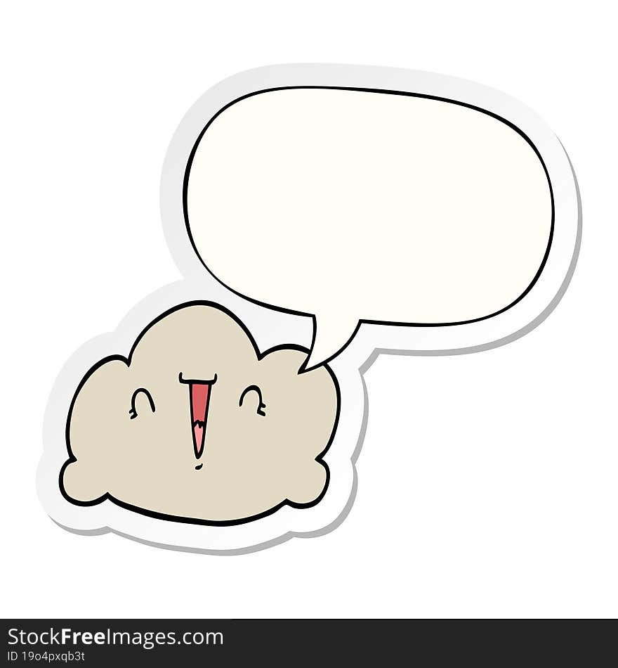 cartoon cloud and speech bubble sticker