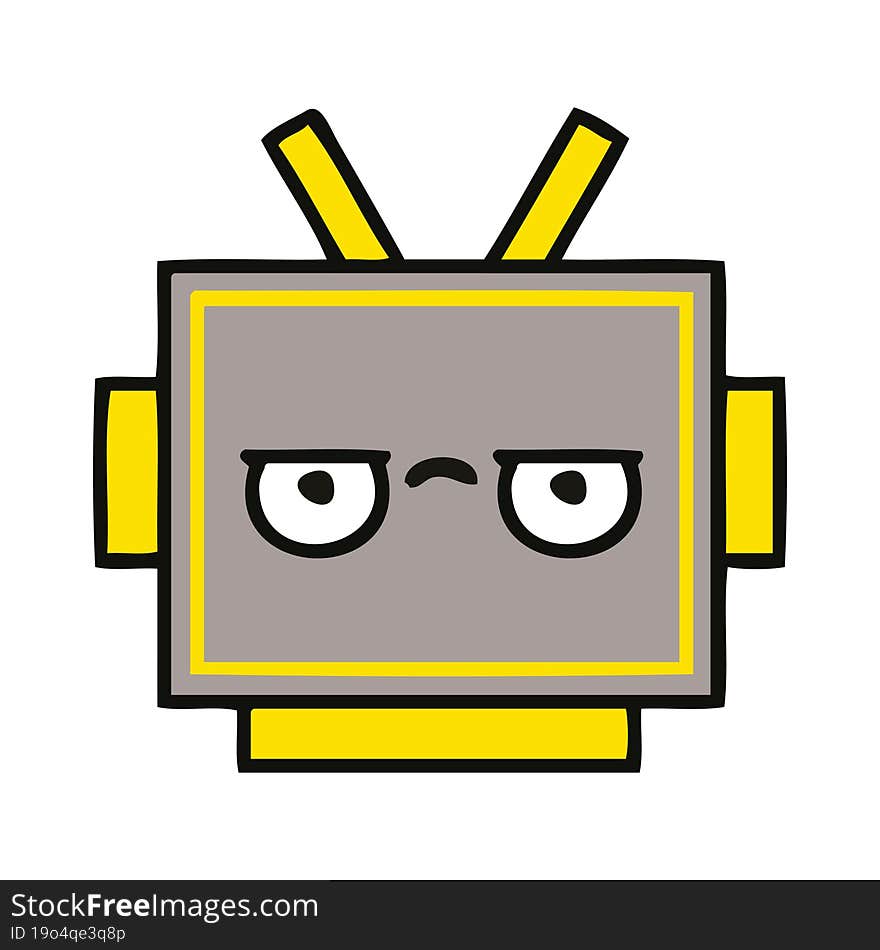 cute cartoon of a robot head. cute cartoon of a robot head