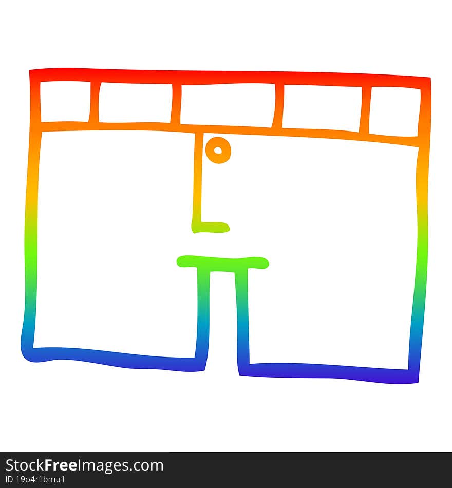 rainbow gradient line drawing cartoon underwear