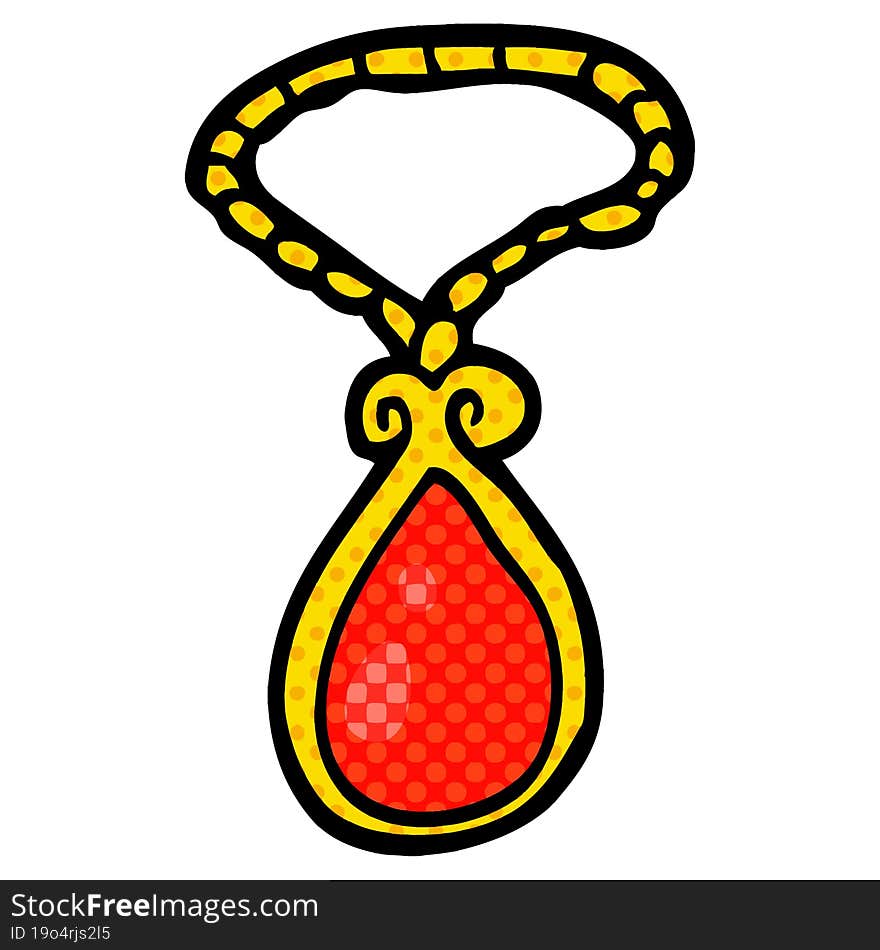 cartoon doodle red pendant