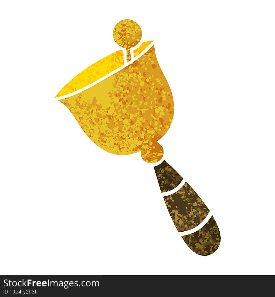 retro illustration style cartoon ringing bell