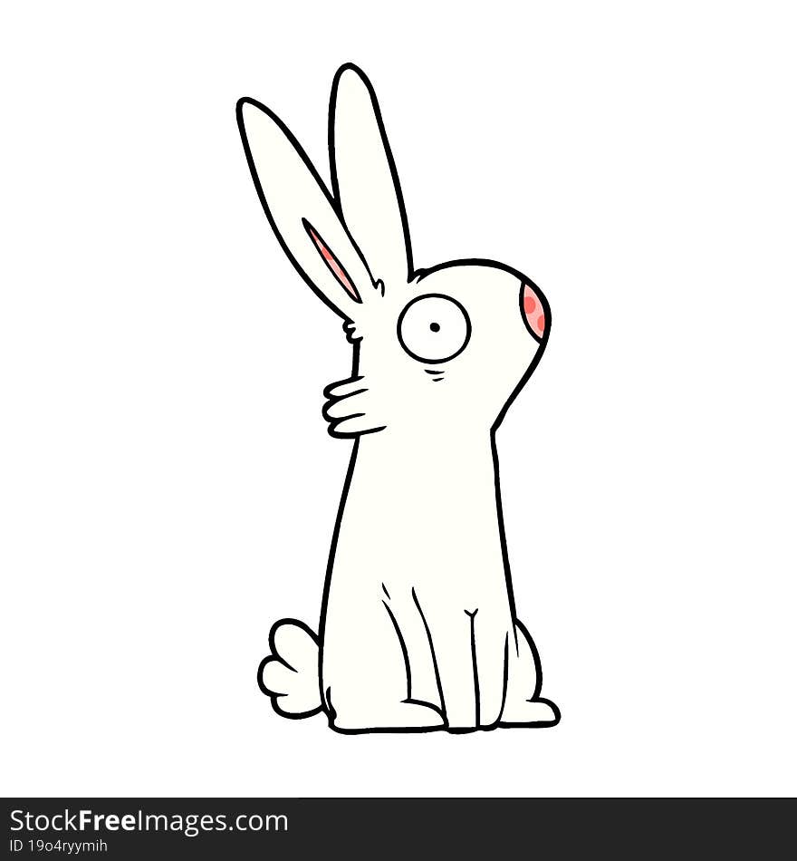 cartoon startled rabbit. cartoon startled rabbit