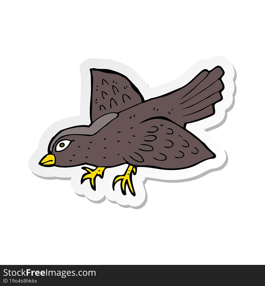 Sticker Of A Cartoon Bird