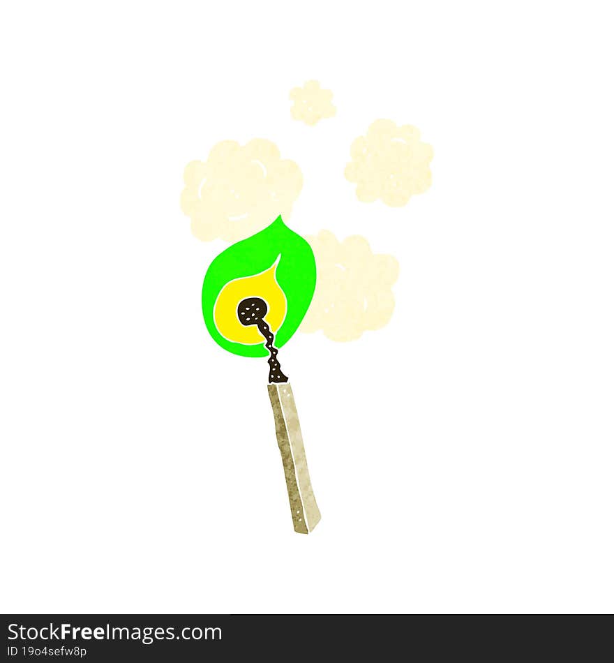 cartoon burning match