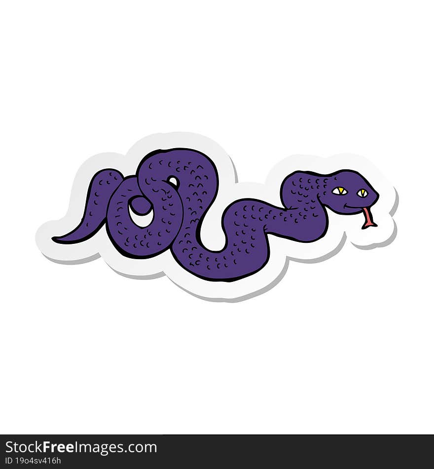 Sticker Of A Cartoon Snake