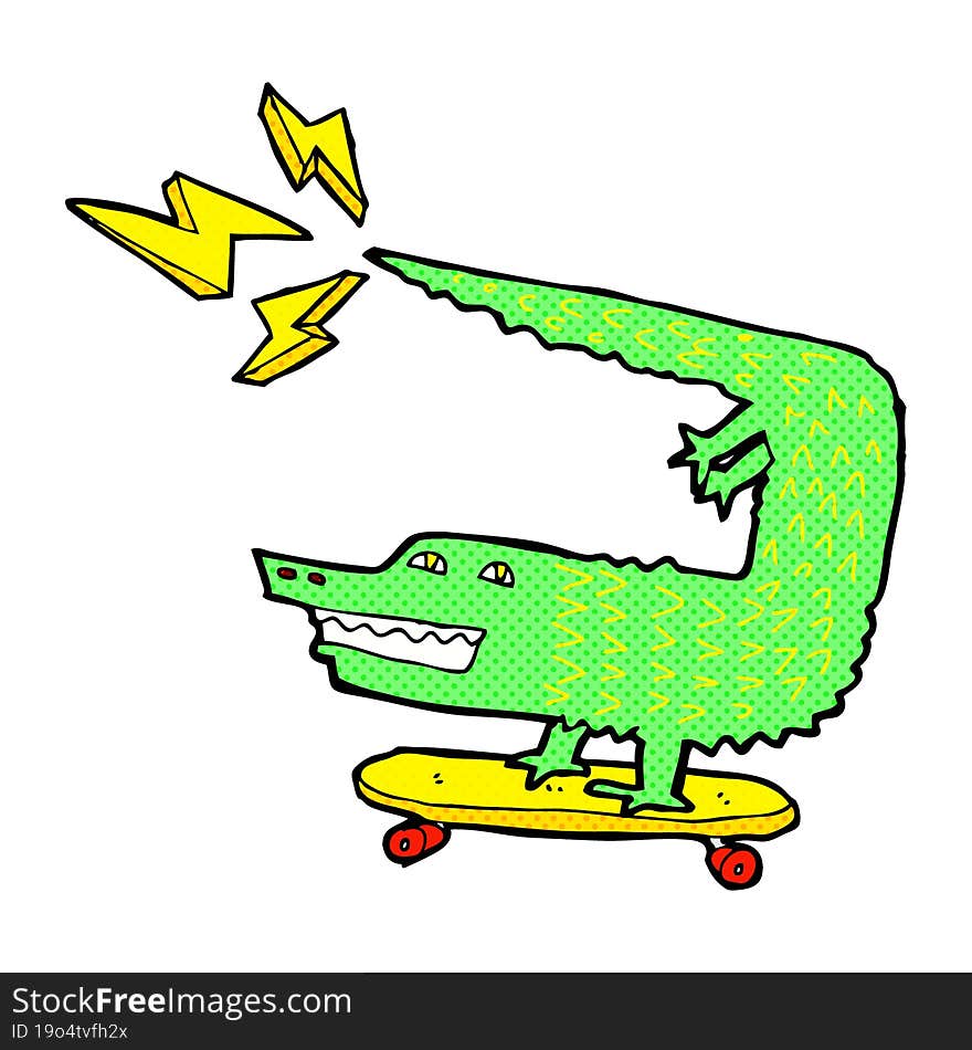 amazing skateboarding alligator