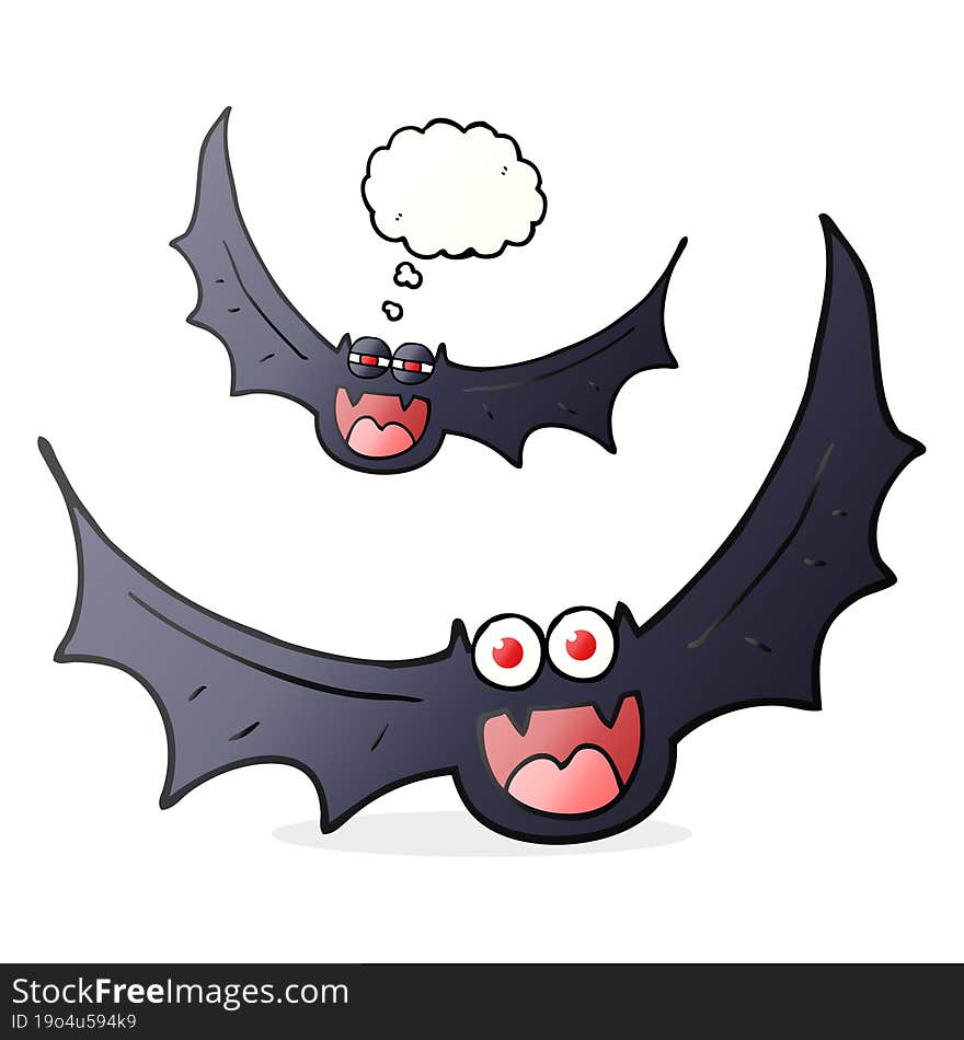 Thought Bubble Cartoon Halloween Bats