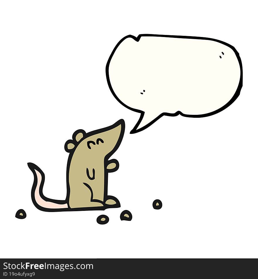 Speech Bubble Cartoon Mouse