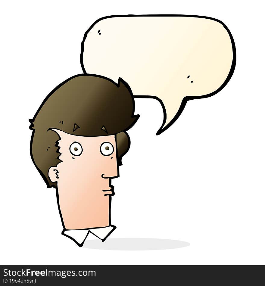 cartoon surprised expression with speech bubble