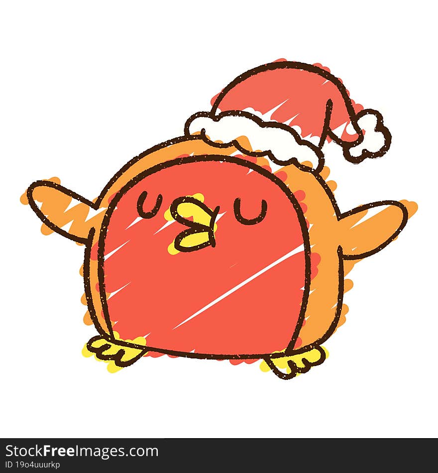 Christmas Robin Chalk Drawing