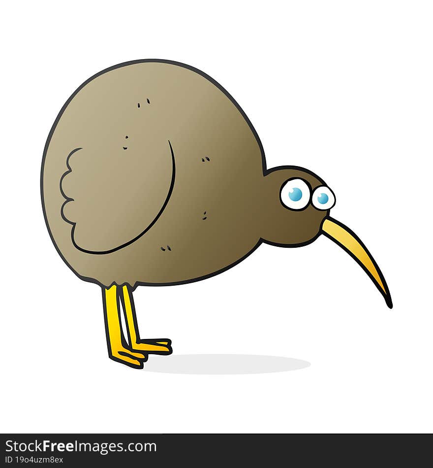 freehand drawn cartoon kiwi bird