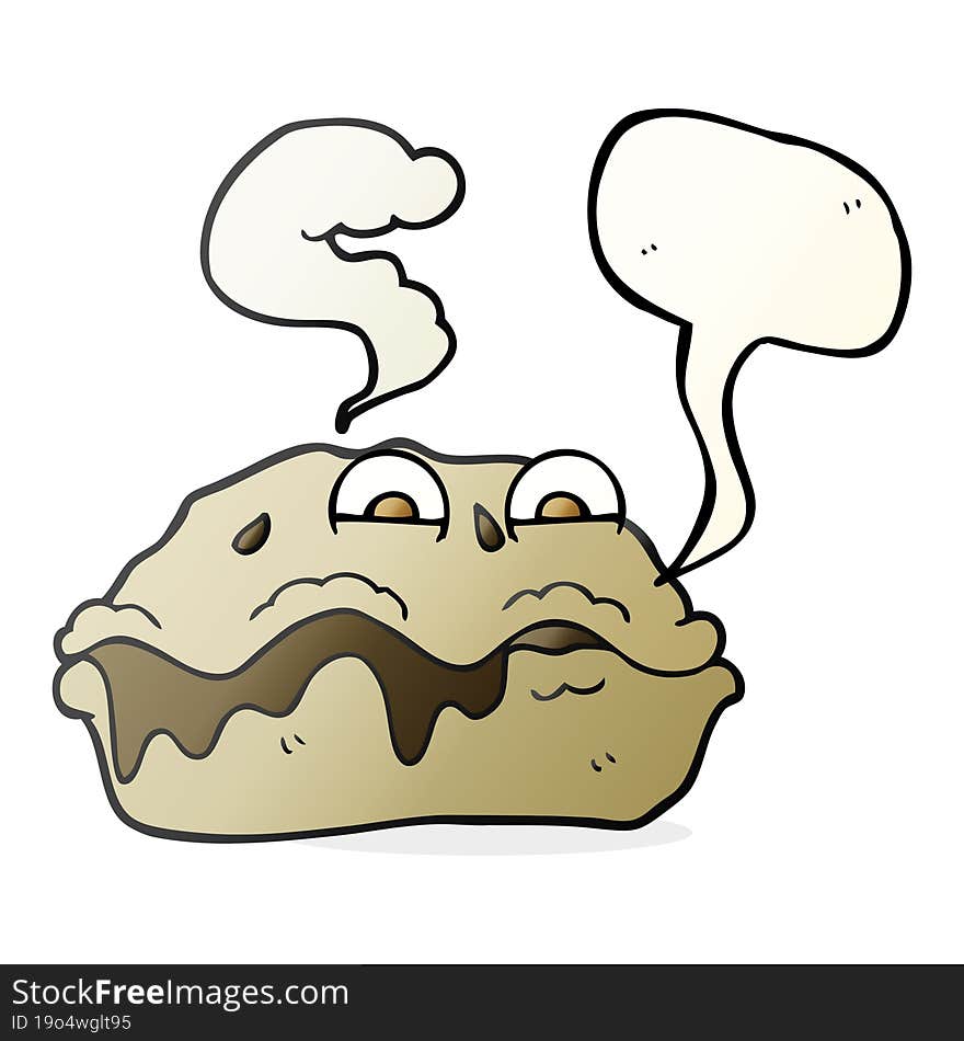 speech bubble cartoon hot pie