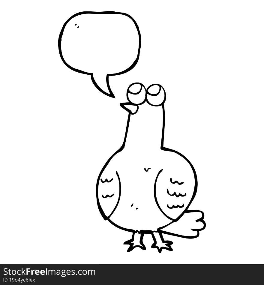 Speech Bubble Cartoon Bird