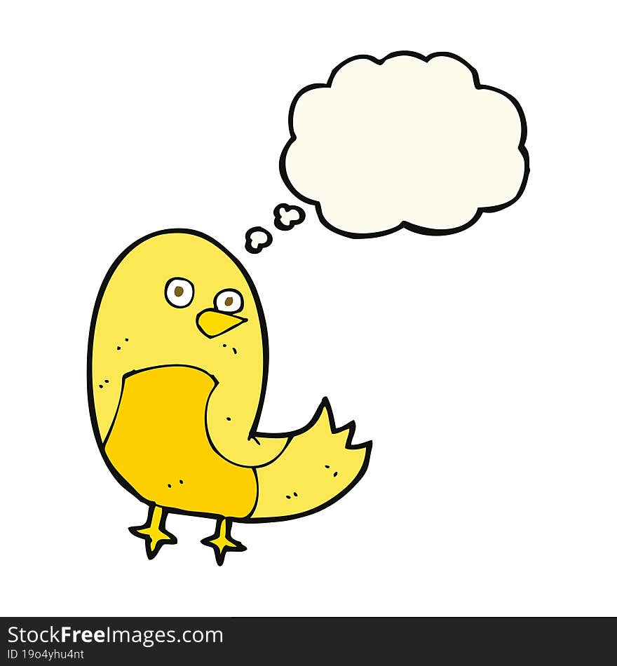 cartoon bird with thought bubble