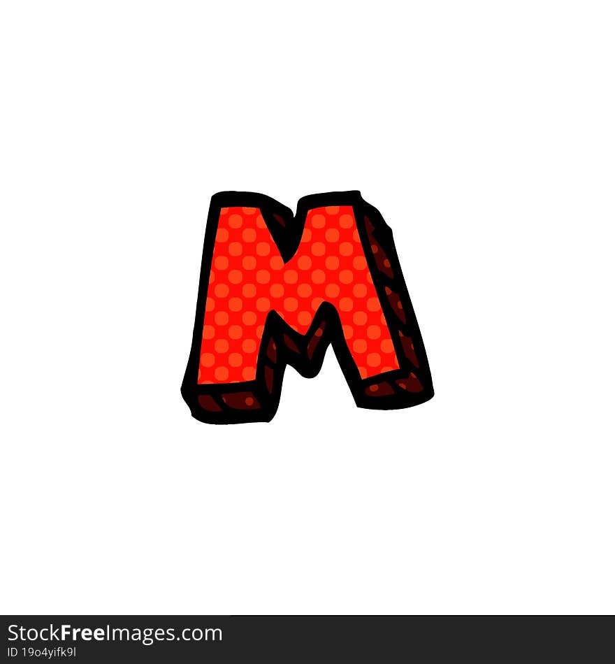 cartoon doodle letter m