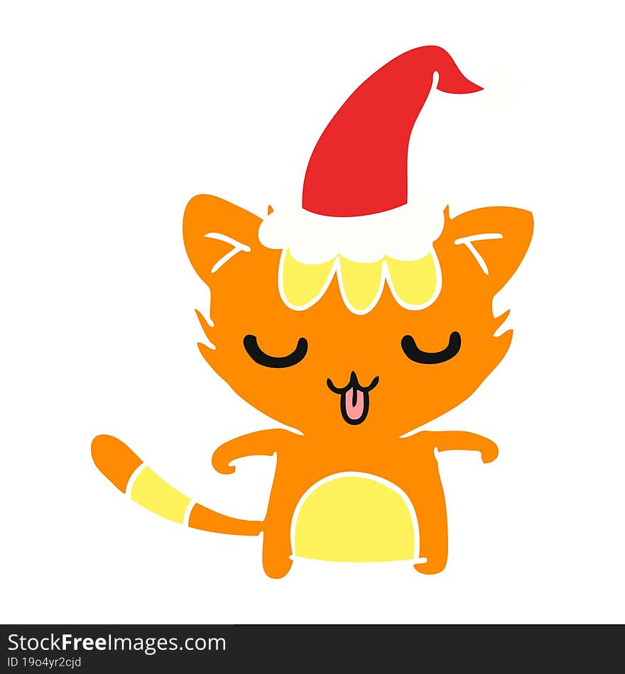 christmas cartoon of kawaii cat