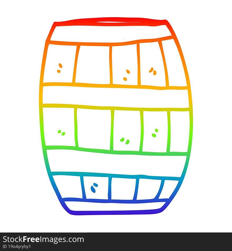 rainbow gradient line drawing cartoon barrel