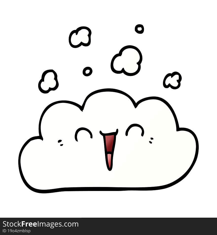 cartoon doodle happy cloud