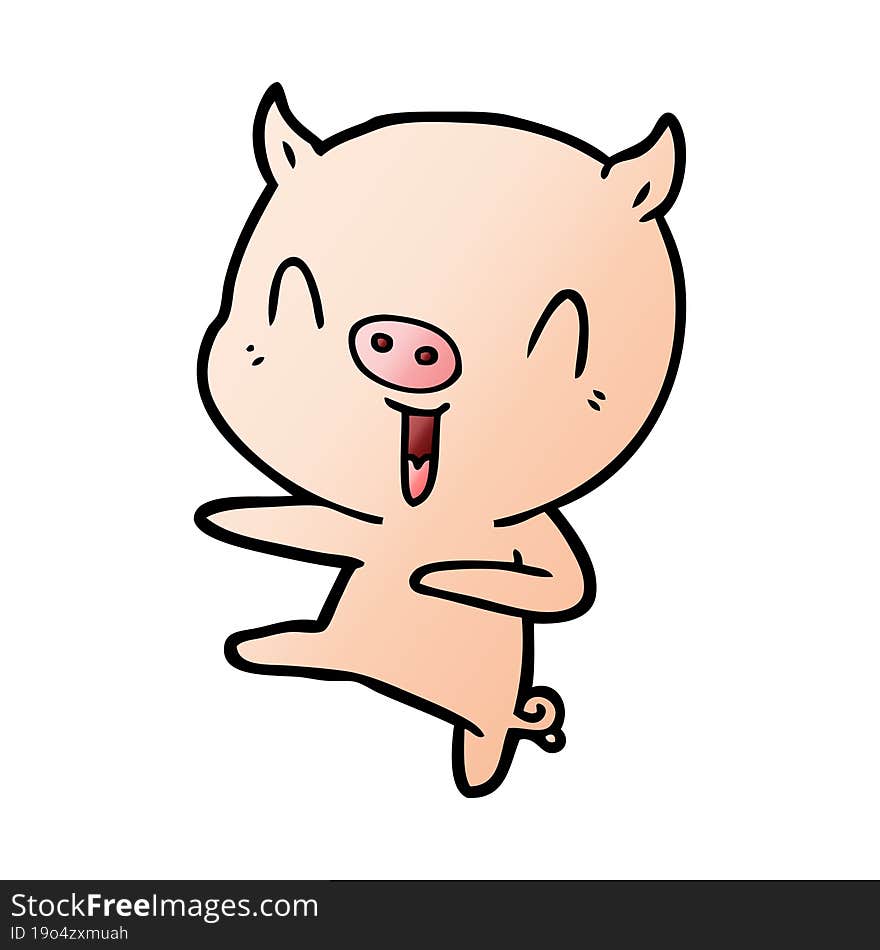 cartoon pig dancing. cartoon pig dancing