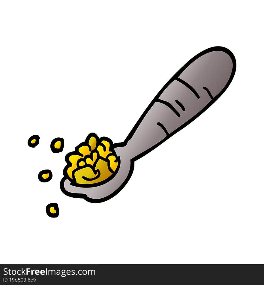 Cartoon Doodle Spoon Of Cereal