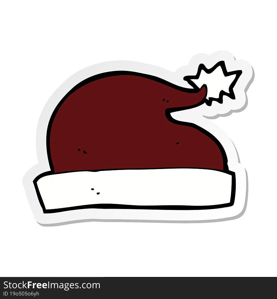 sticker of a cartoon santa hat