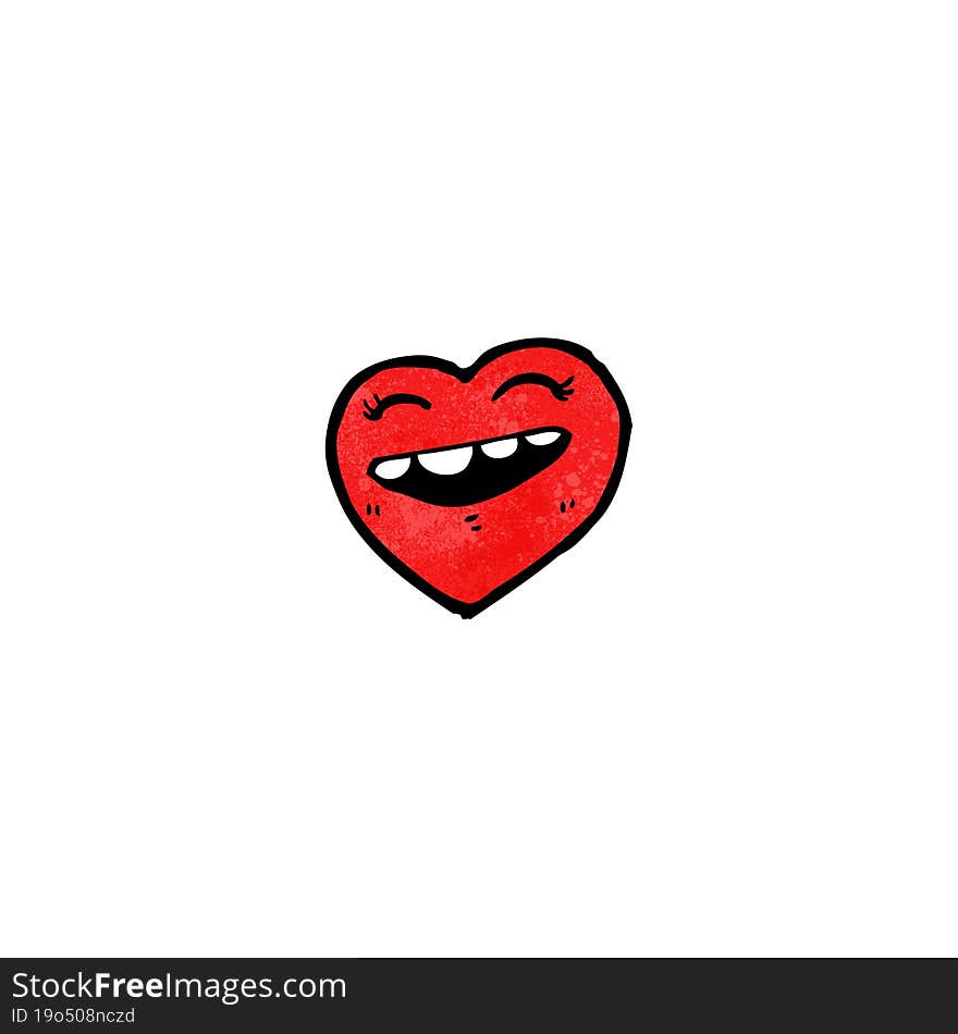 Funny Heart Cartoon Character