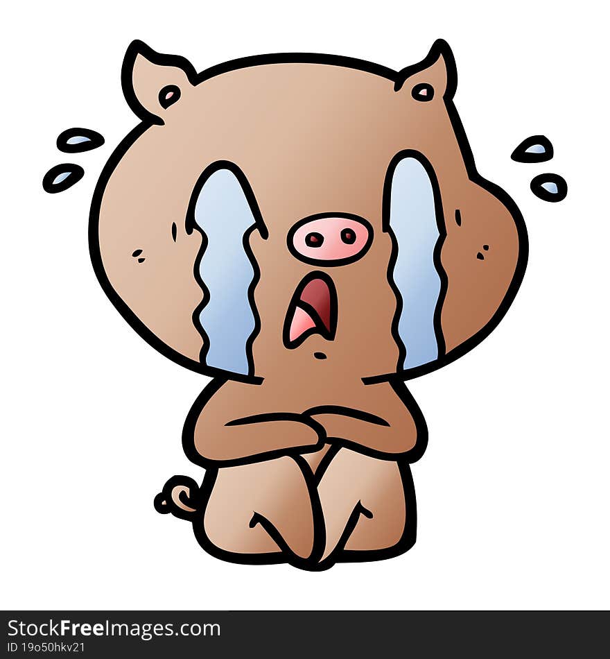 crying pig cartoon. crying pig cartoon