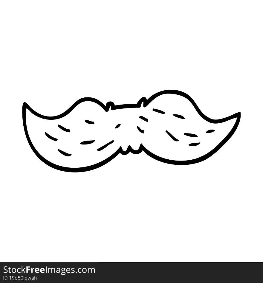 line drawing cartoon mans mustache