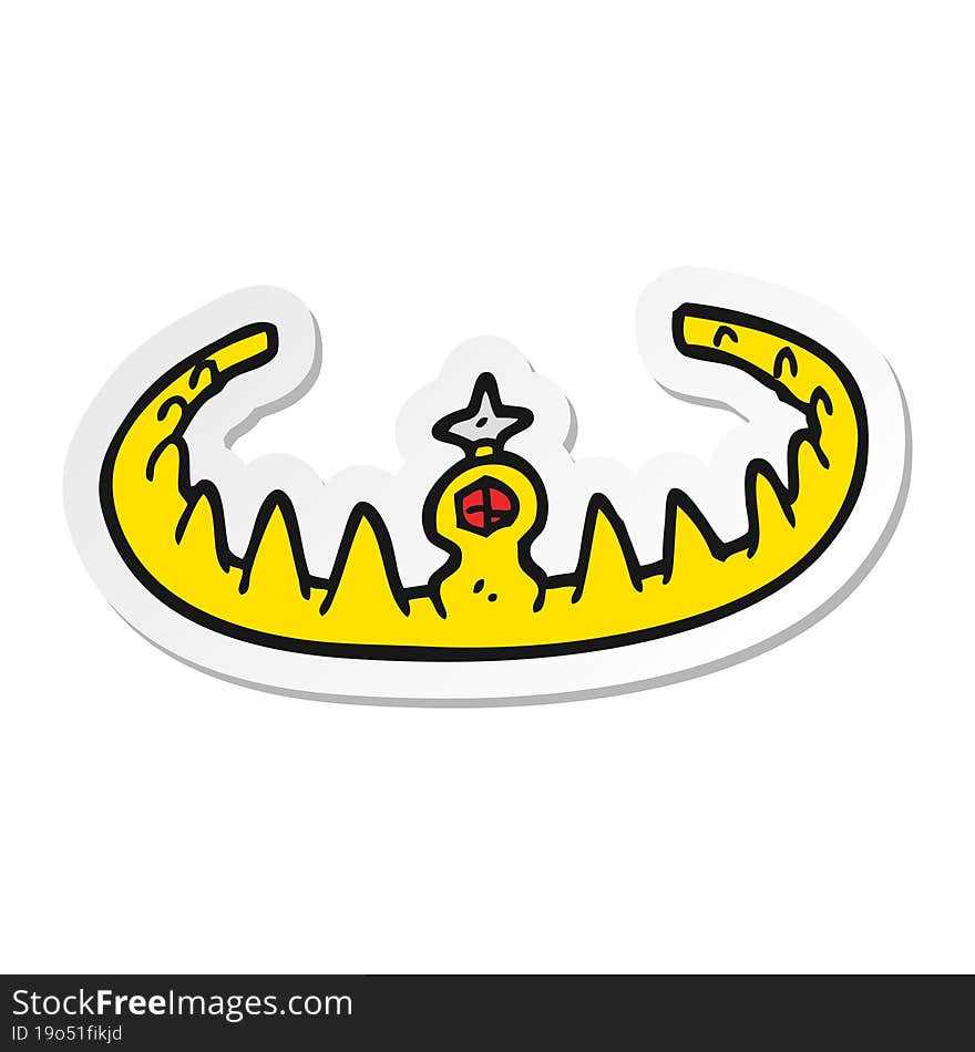 sticker of a cartoon tiara