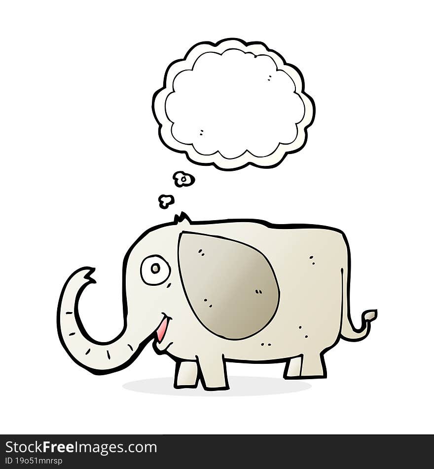 cartoon baby elephant with thought bubble