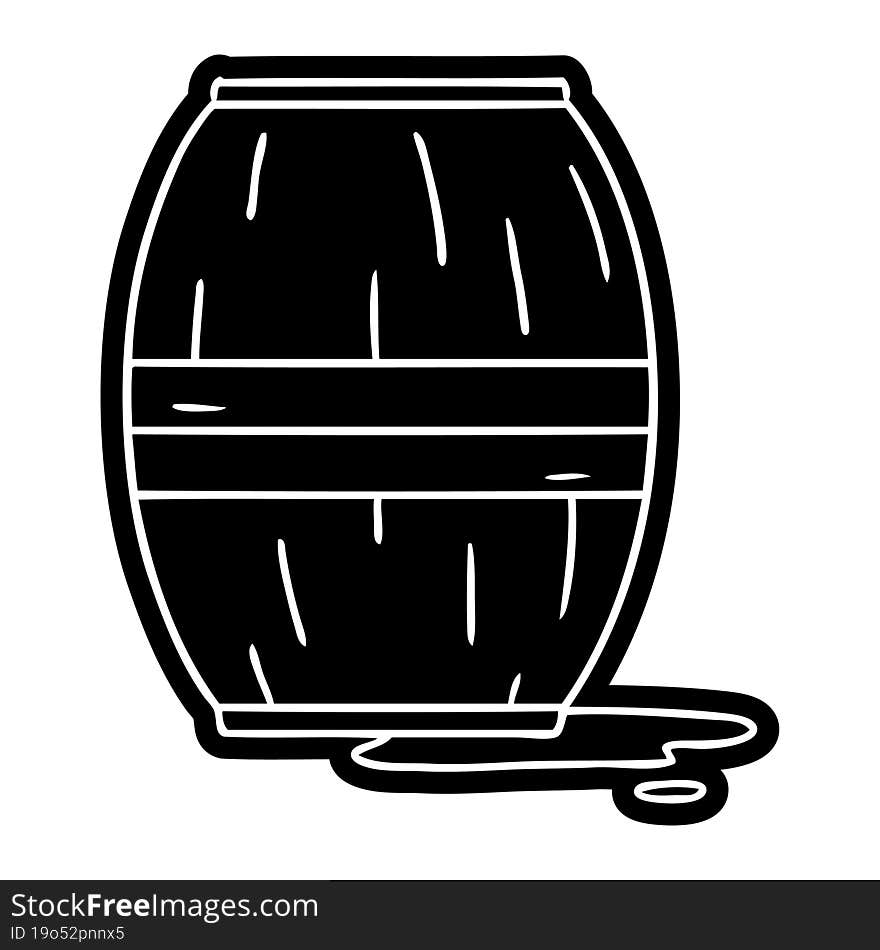 Cartoon Icon Drawing Of A Wine Barrel