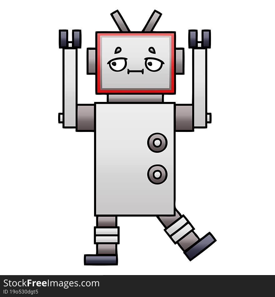 Gradient Shaded Cartoon Robot