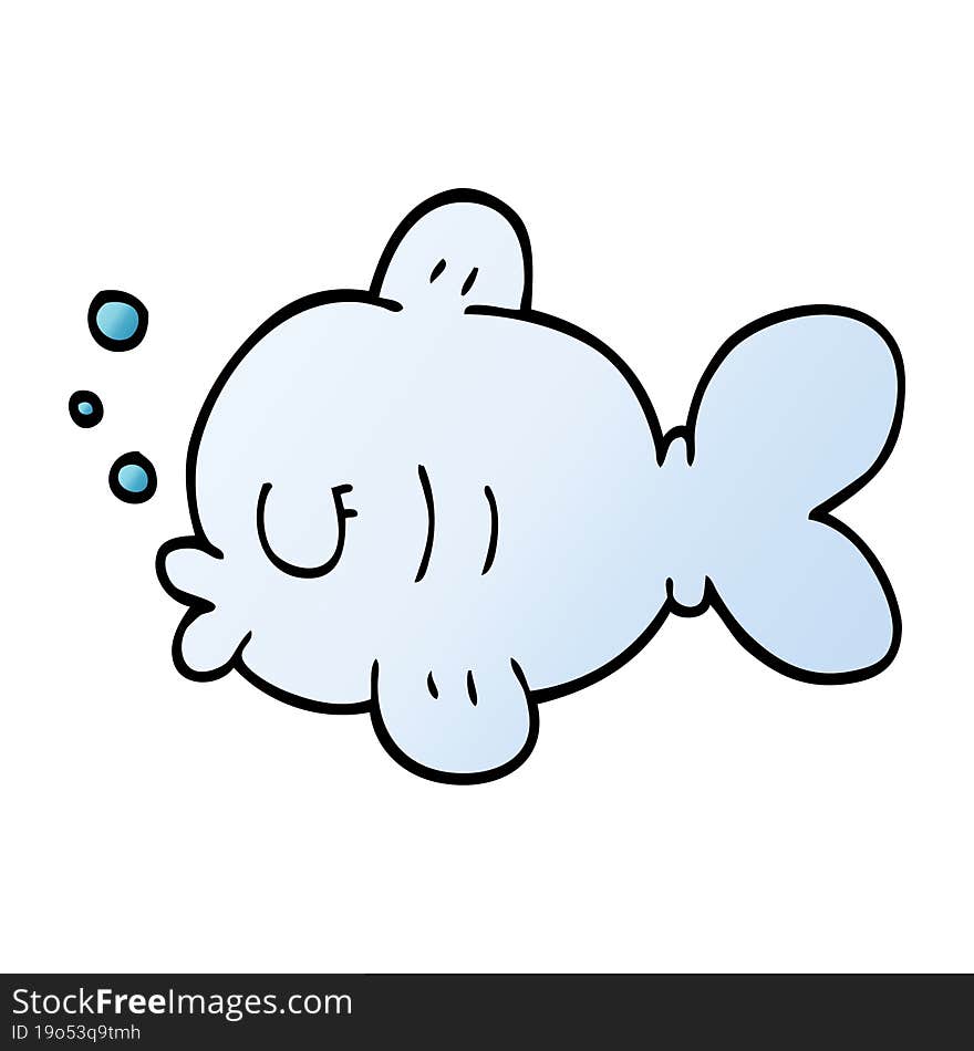 Cartoon Doodle Fish Swimming