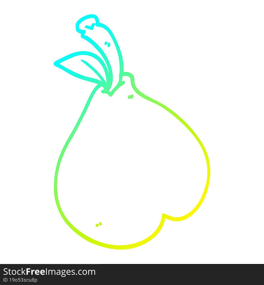 Cold Gradient Line Drawing Cartoon Healthy Pear