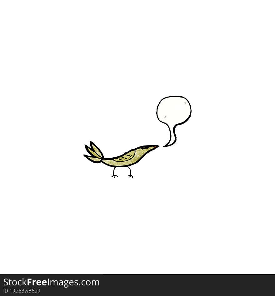 cartoon bird with speech bubble