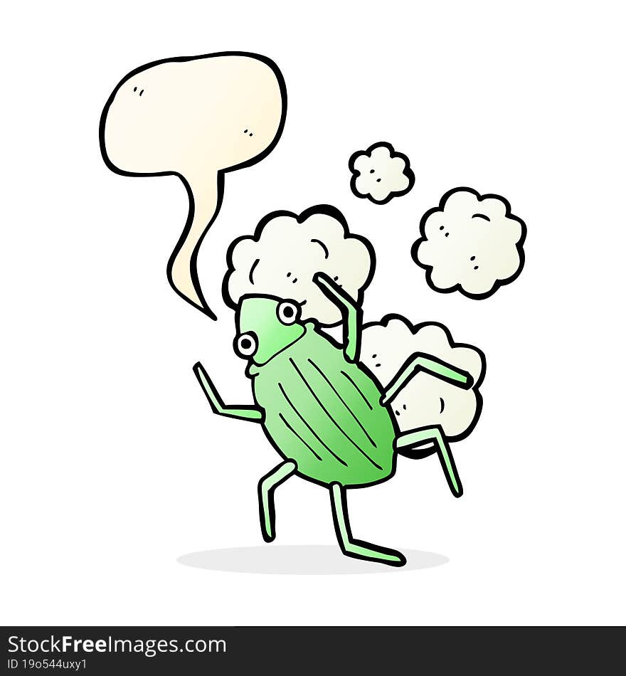 Cartoon Bug With Speech Bubble