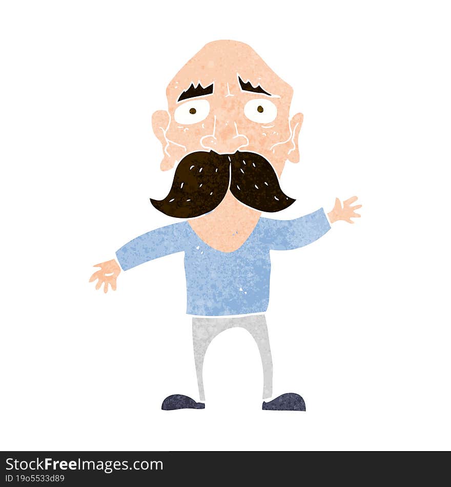 cartoon worried old man