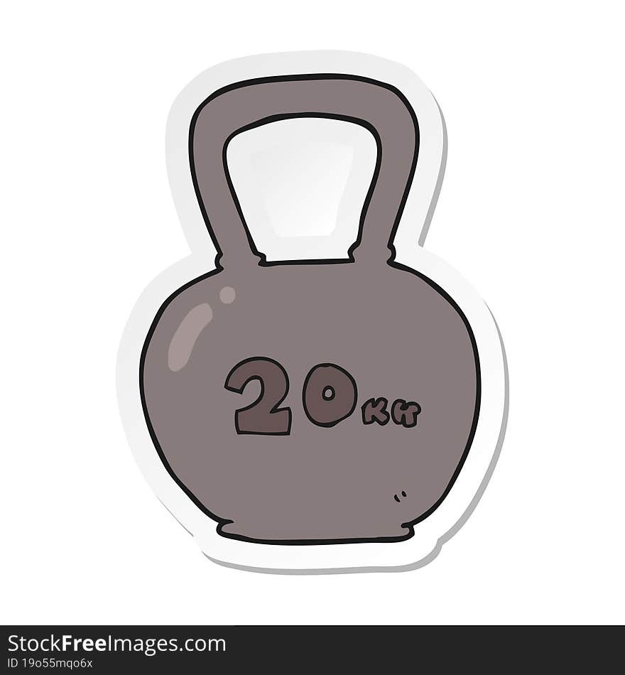 sticker of a cartoon 20kg kettle bell