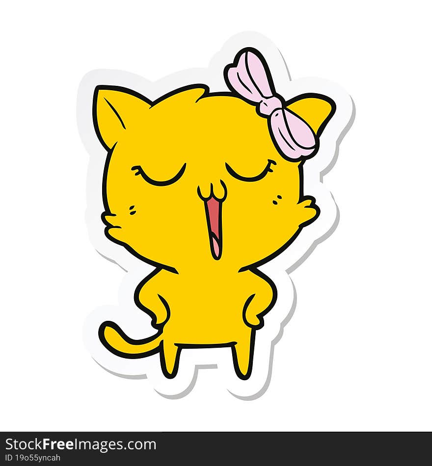 Sticker Of A Cartoon Cat