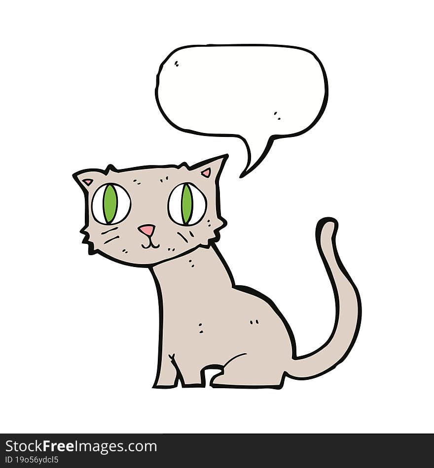 cartoon cat with speech bubble