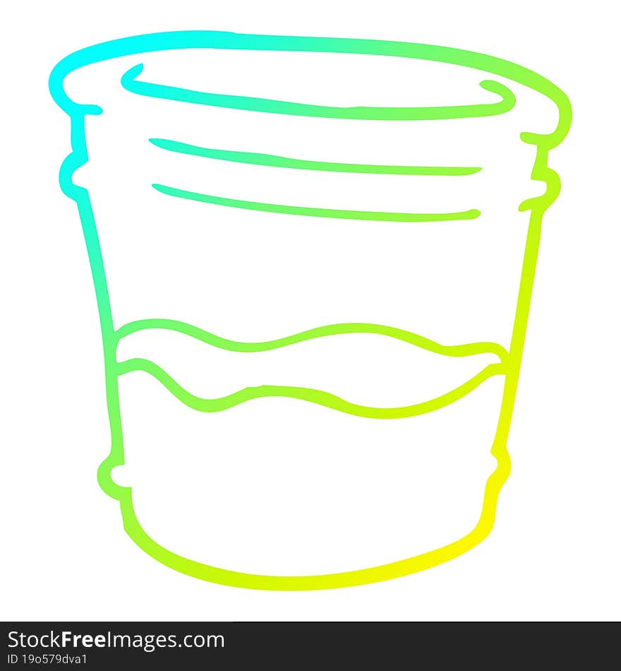 cold gradient line drawing cartoon glass of drink