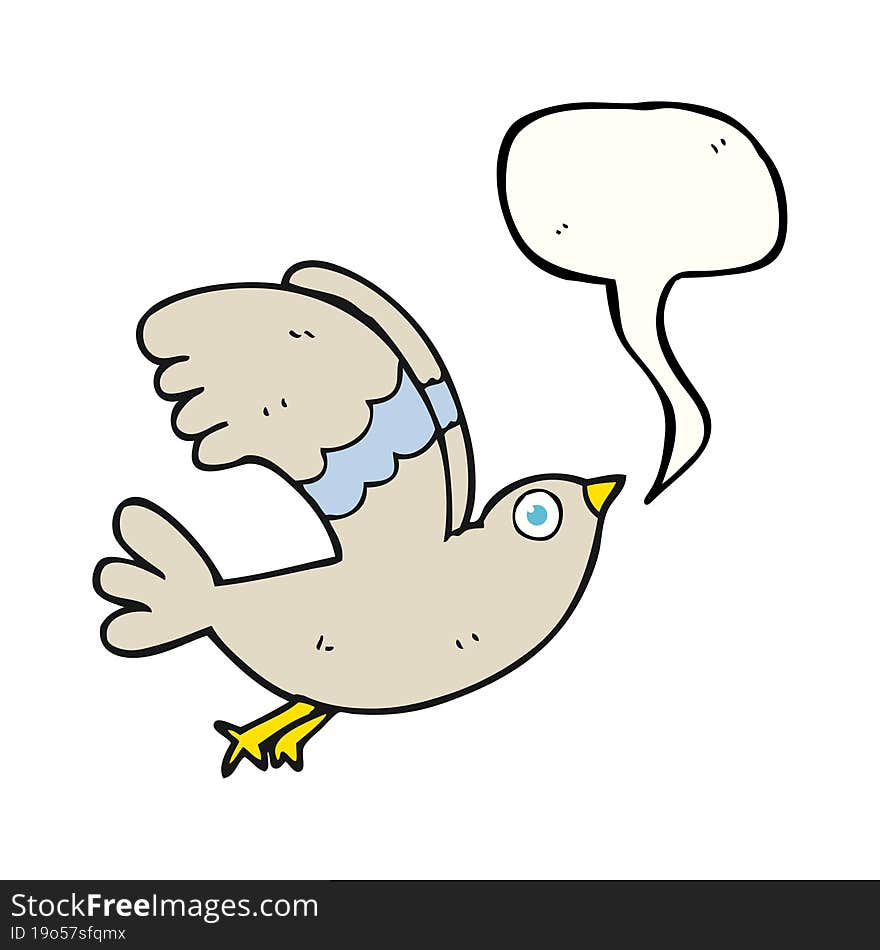 speech bubble cartoon bird