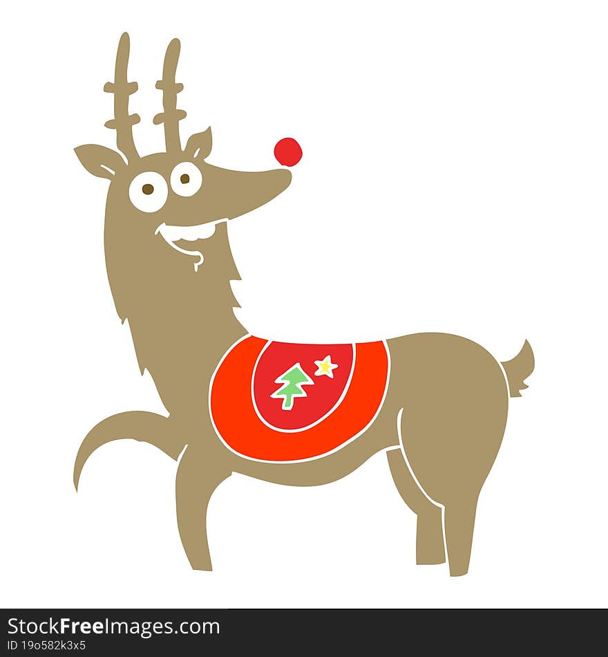 flat color illustration of christmas reindeer. flat color illustration of christmas reindeer