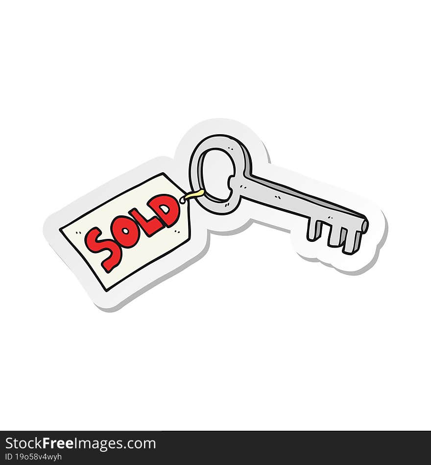 Sticker Of A Cartoon New House Key