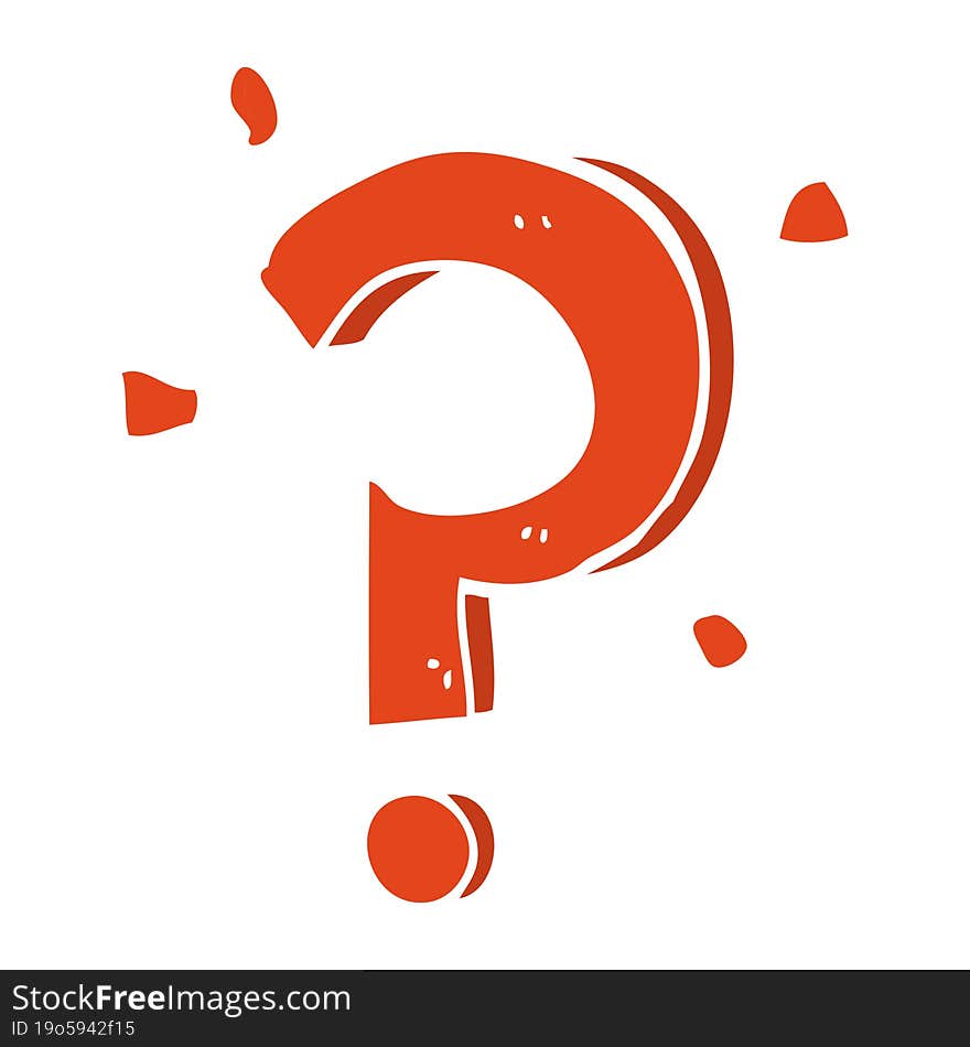 flat color style cartoon question mark