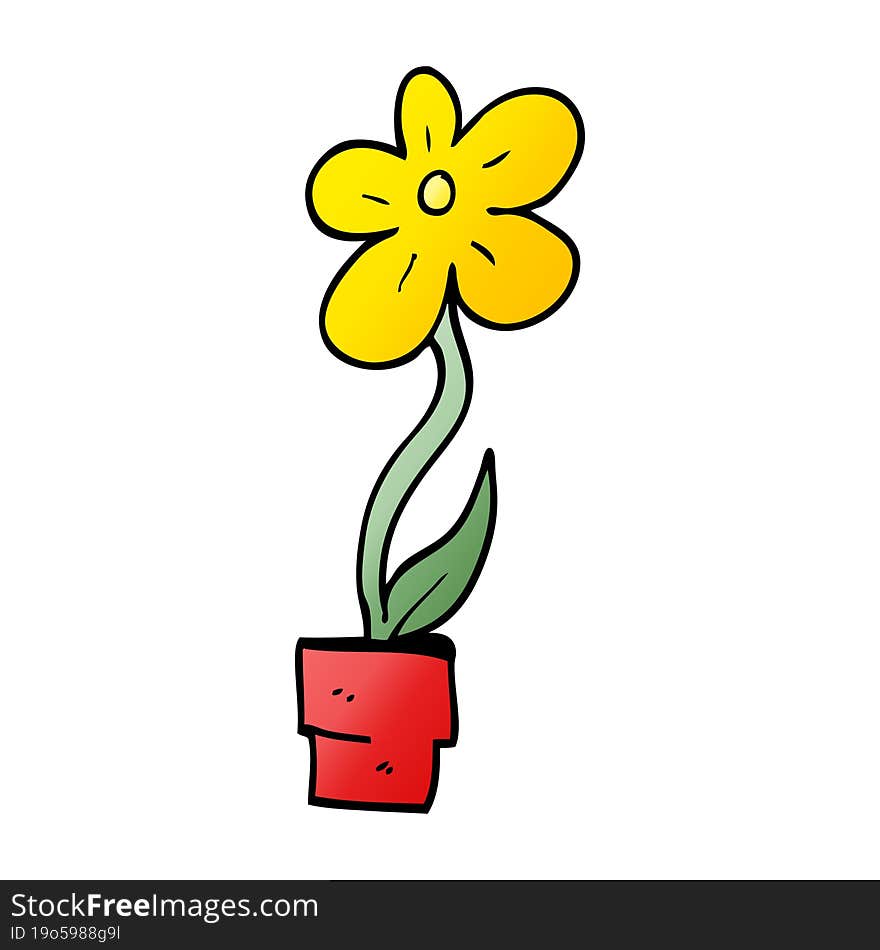 Cartoon Doodle Flower Pot