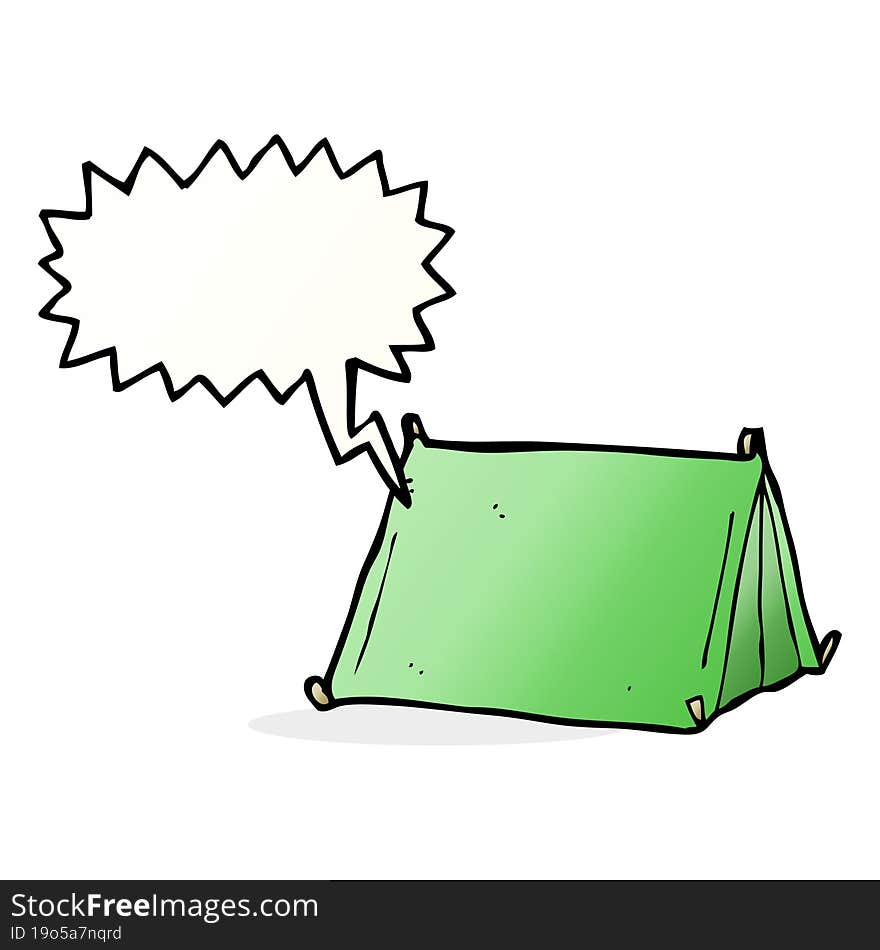 cartoon traditional tent with speech bubble