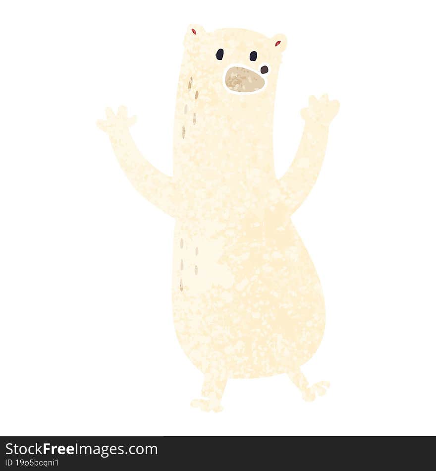 quirky retro illustration style cartoon polar bear